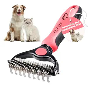 Sinko Pet Undercoat Rake – Brush & Comb, Dematting & Deshedding (Pink)