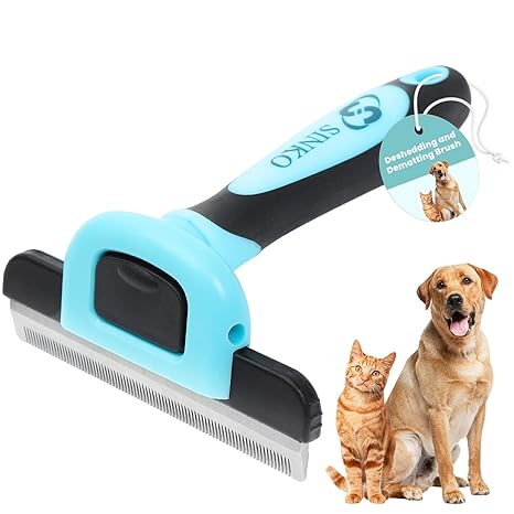 Sinko Dog & Cat Grooming Brush – Shedding Control (Blue)