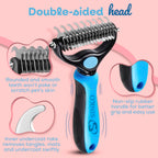 Sinko Double-Sided Undercoat Rake – Dematting & Deshedding (Brush & Comb)
