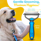 Sinko Dog & Cat Undercoat Rake – Dematting & Deshedding (Blue)