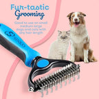 Sinko Dog & Cat Undercoat Rake – Dematting & Deshedding (Blue)