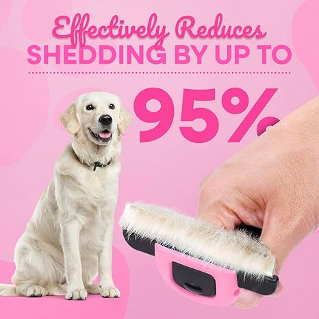 Sinko Skin-Friendly Deshedding Brush for Dogs & Cats (Pink)