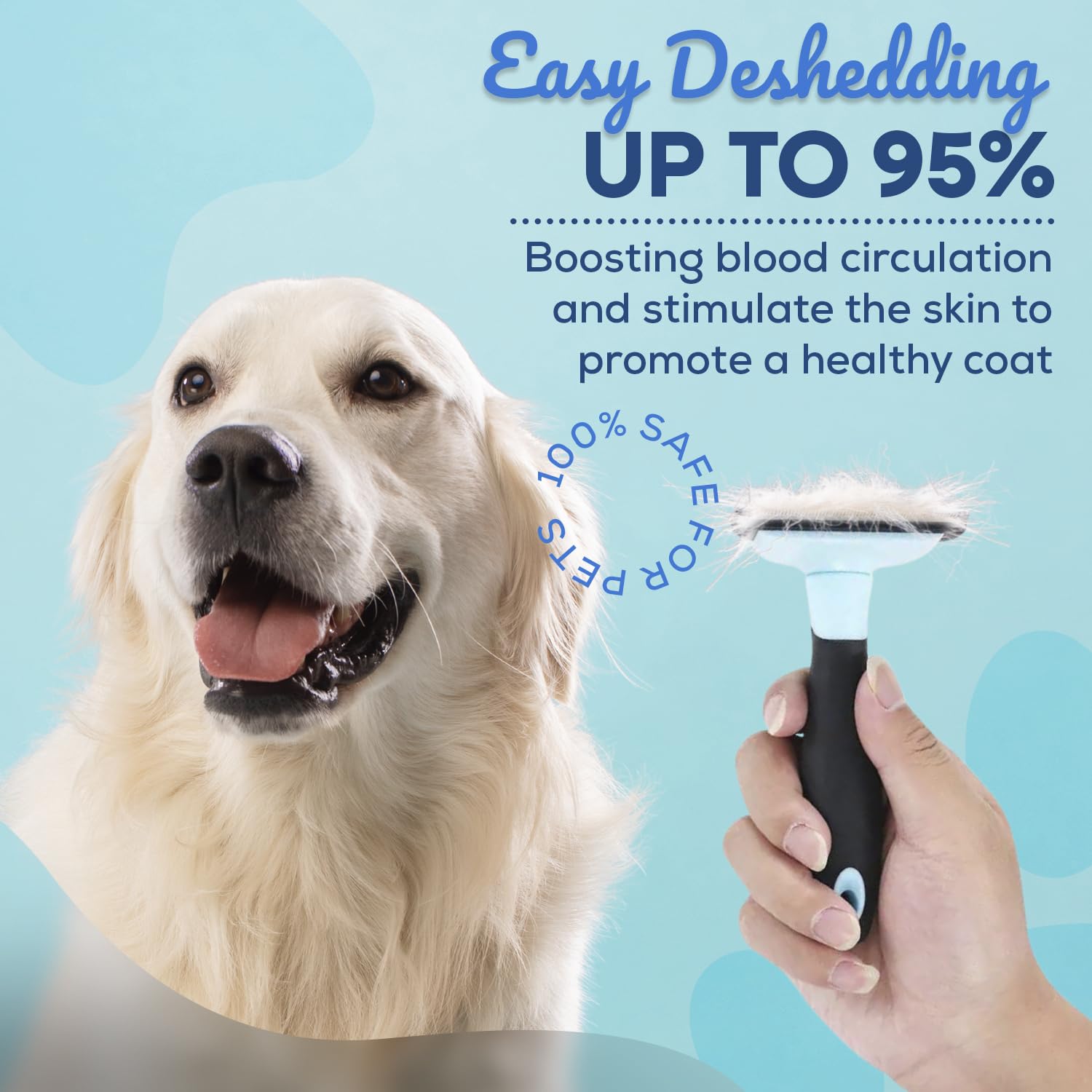 Sinko Dog & Cat Grooming Brush – Shedding Control (Blue)