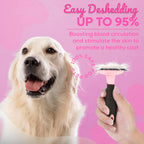 Sinko Skin-Friendly Deshedding Brush for Dogs & Cats (Pink)