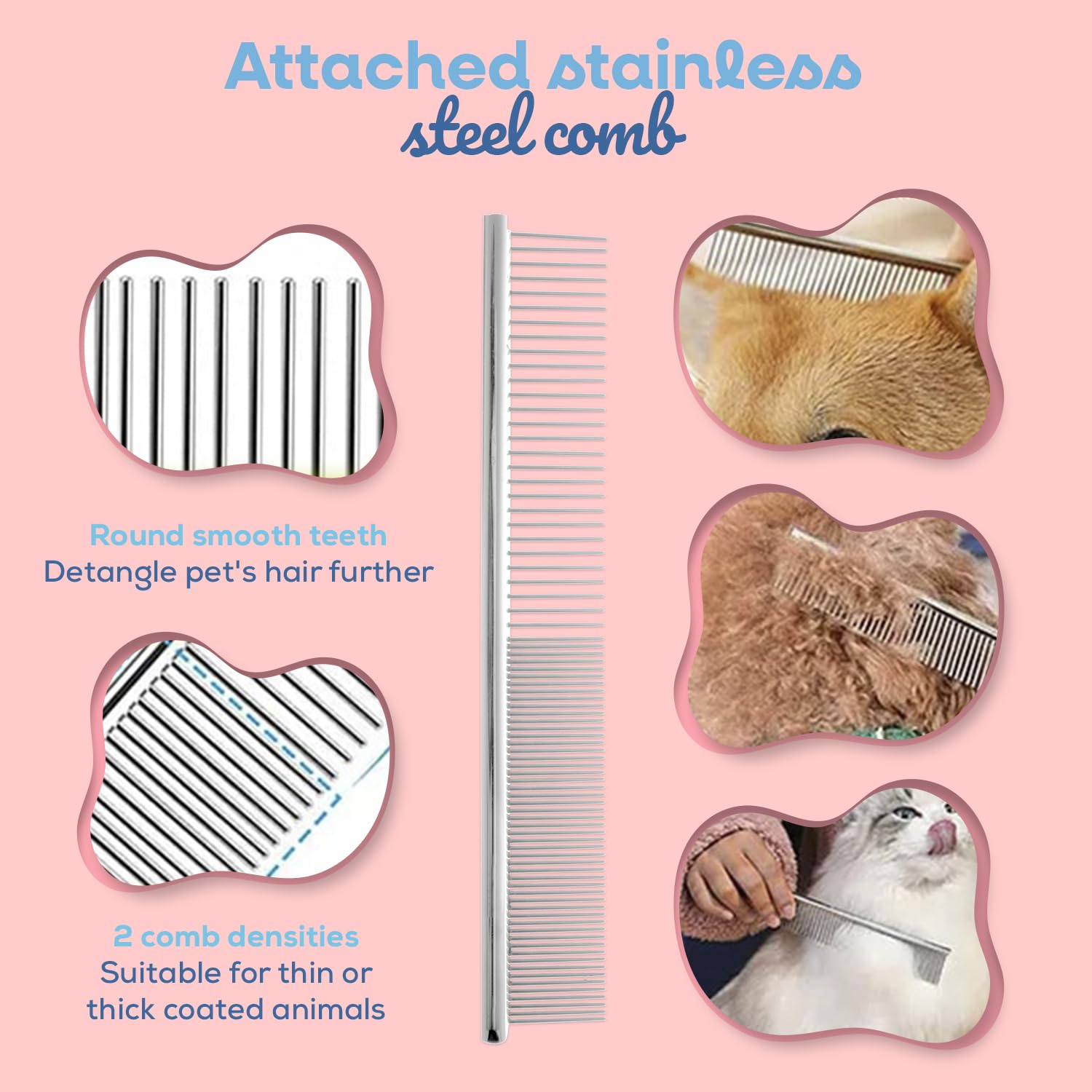 Sinko Double-Sided Undercoat Rake – Dematting & Deshedding (Brush & Comb)