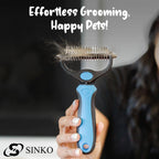 Sinko Dog & Cat Undercoat Rake – Dematting & Deshedding (Blue)