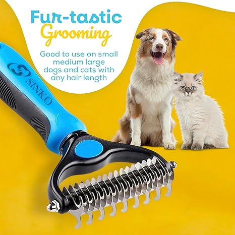 Sinko Double-Sided Undercoat Rake – Dematting & Deshedding (Brush & Comb)