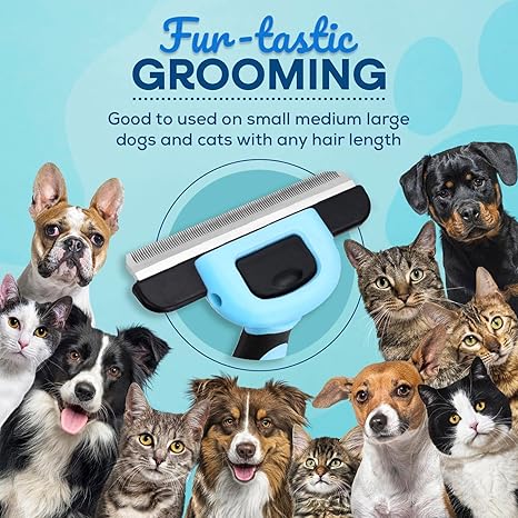 Sinko Dog & Cat Grooming Brush – Shedding Control (Blue)