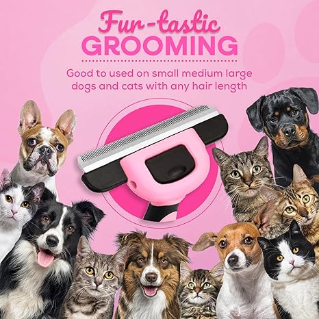 Sinko Skin-Friendly Deshedding Brush for Dogs & Cats (Pink)