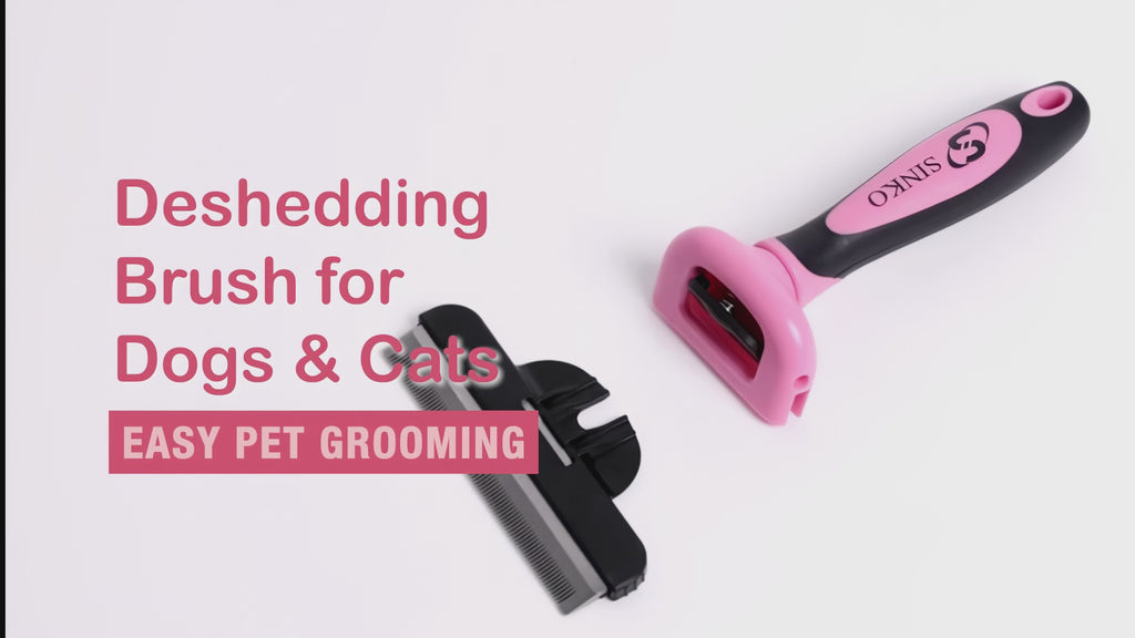 Sinko Skin-Friendly Deshedding Brush for Dogs & Cats (Pink)