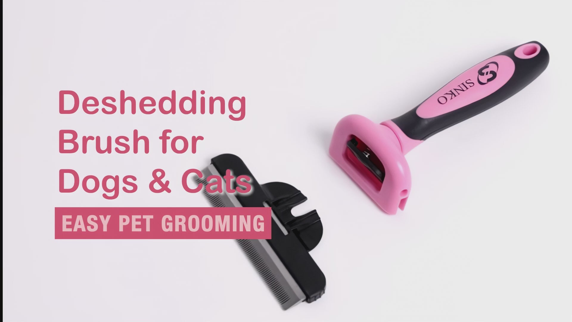 Sinko Skin-Friendly Deshedding Brush for Dogs & Cats (Pink)